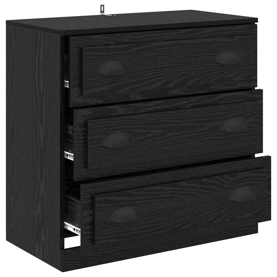 Buffet Chêne noir 70 x 35,5 x 67,5 cm Bois d'ingénierie - 5