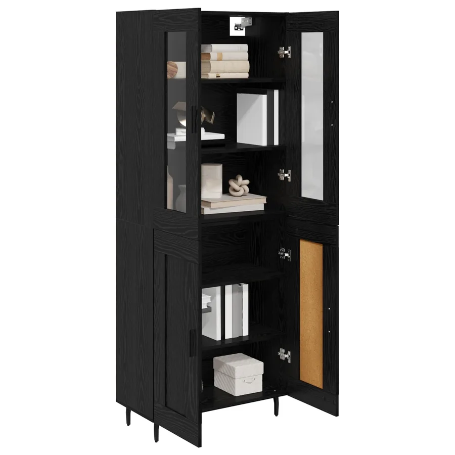 Haut Armoire 2 pcs Chêne noir Bois d'ingénierie - 3