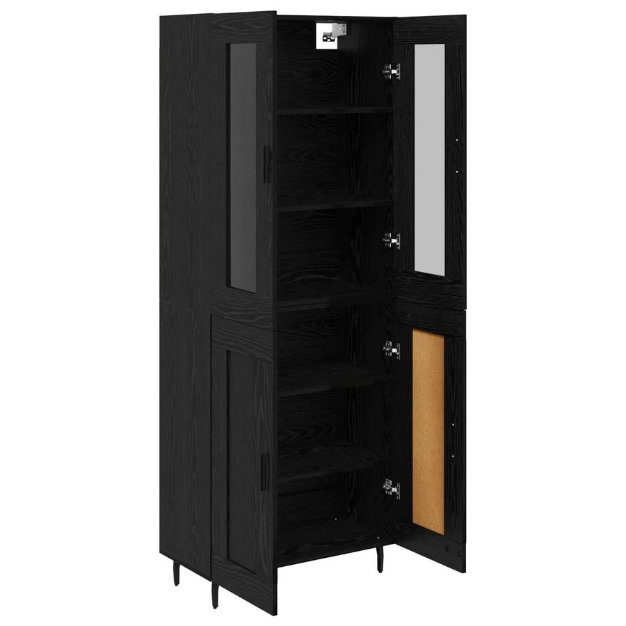 Haut Armoire 2 pcs Chêne noir Bois d'ingénierie - 5