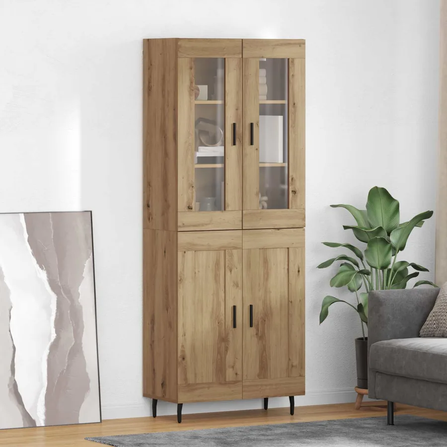 Haut Armoire 2 pcs Chêne artisanal 69,5 x 34 x 180 cm