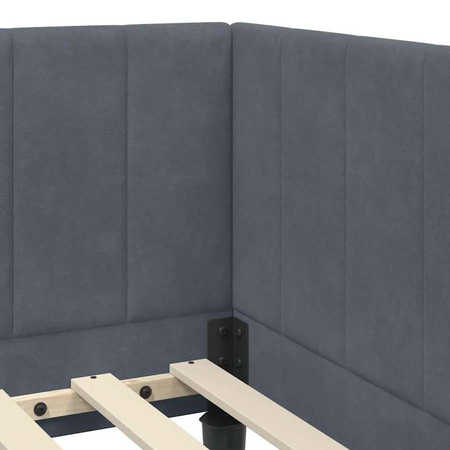 Cadre de lit d'angle avec matelas 2 pcs Gris Velours - 10