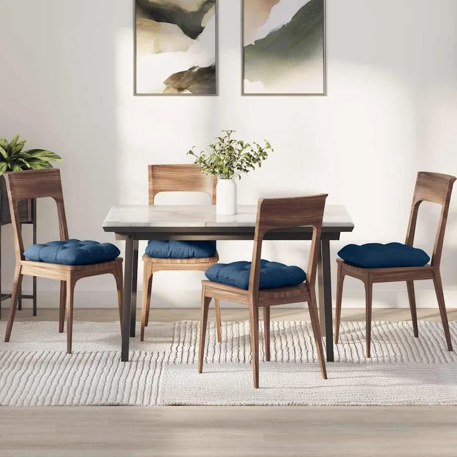 Coussins de siège 4 pcs Bleu 45 x 45 x 12 cm tissu
