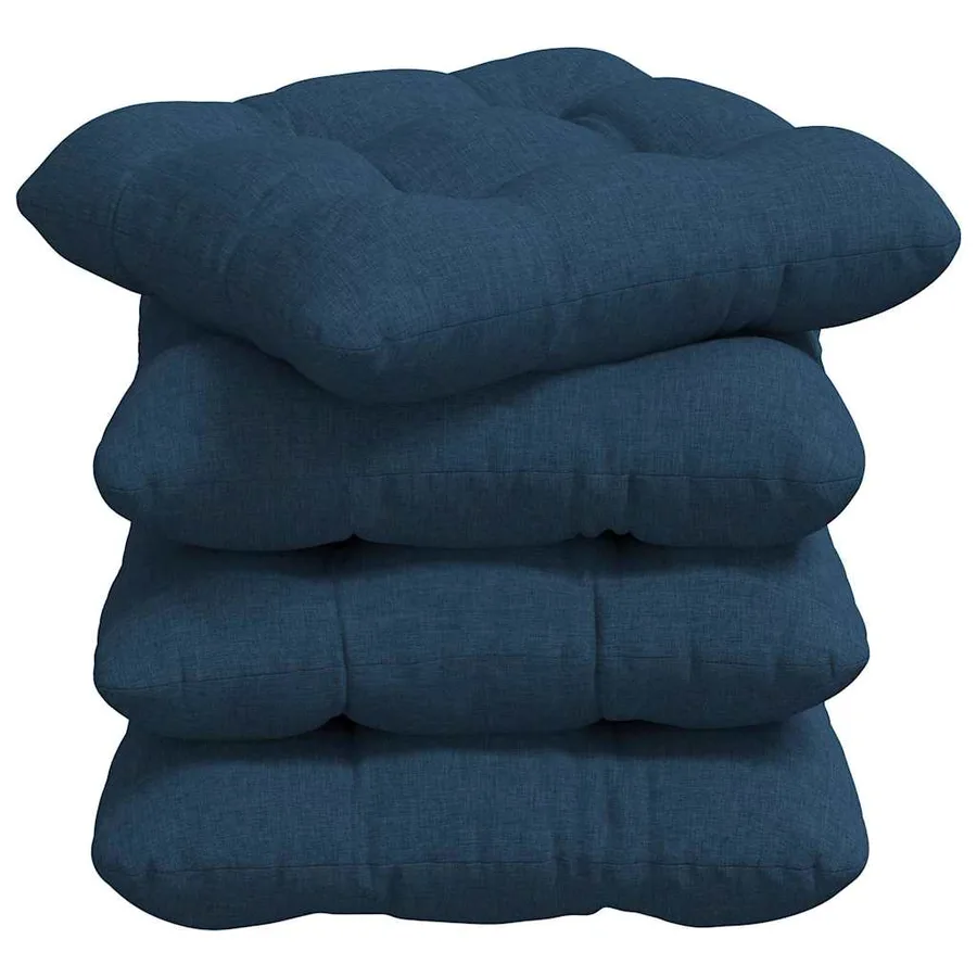 Coussins de siège 4 pcs Bleu 45 x 45 x 12 cm tissu - 2