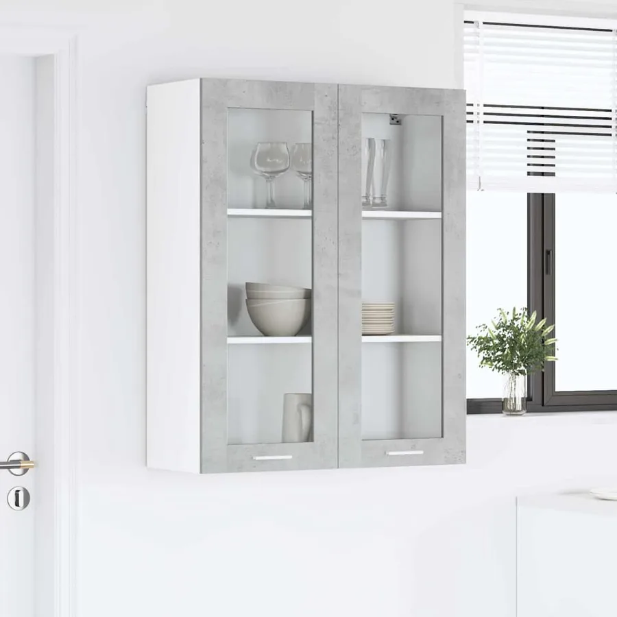 Armoire suspendue Gris béton 80 x 31 x 100 cm Bois d'ingénierie - 4