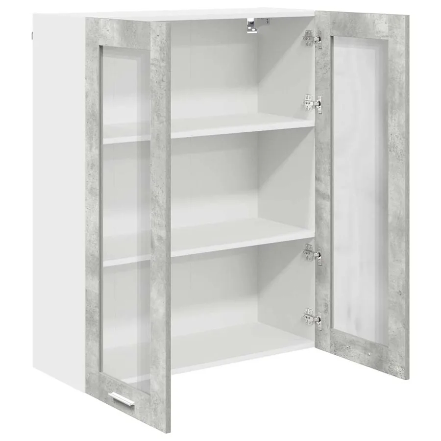 Armoire suspendue Gris béton 80 x 31 x 100 cm Bois d'ingénierie - 5