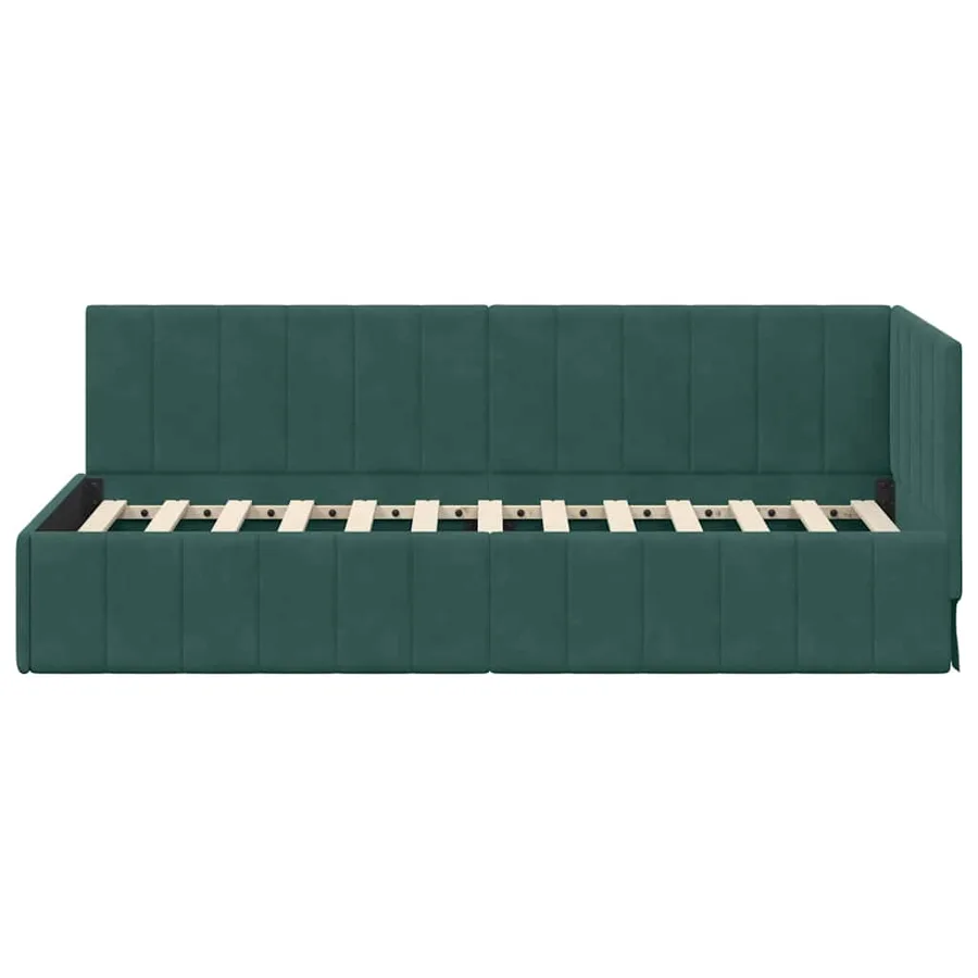 Cadre de lit d'angle Vert foncé 80 cm x 200 cm Velours - 5