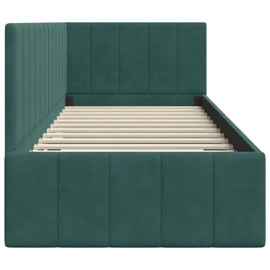 Cadre de lit d'angle Vert foncé 80 cm x 200 cm Velours - 6