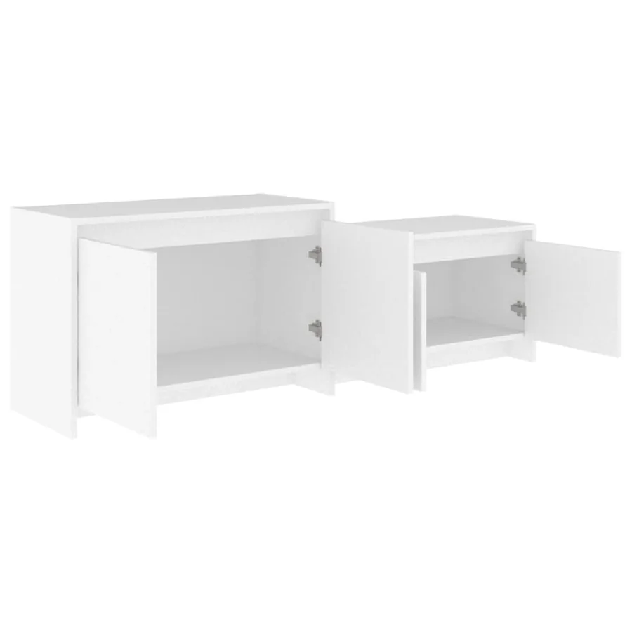 Meuble TV Blanc 146,5x35x50 cm Bois d'ingénierie - 8