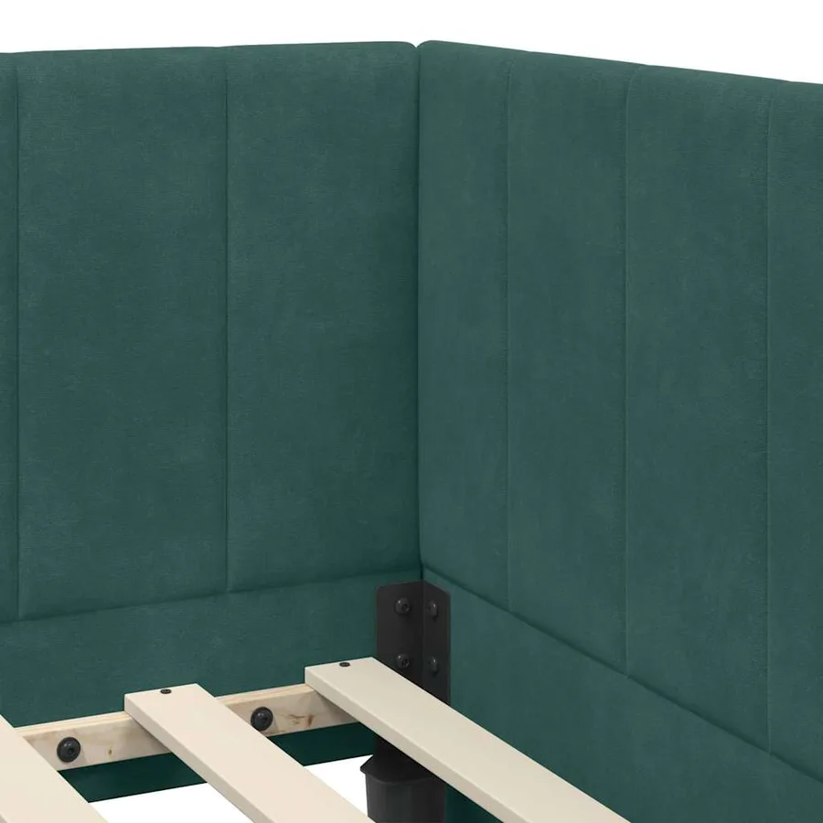 Cadre de lit d'angle avec matelas 2 pcs Vert Velours - 8