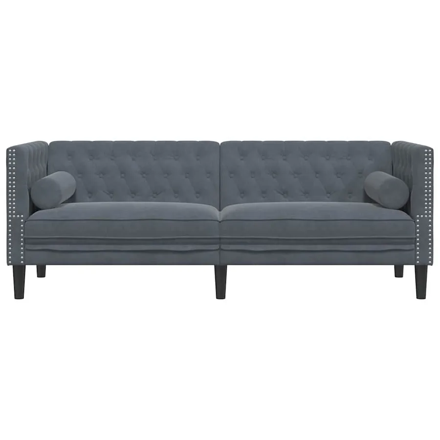 Canapé Gris foncé 194 x 74,5 x 70,5 cm Velours - 4