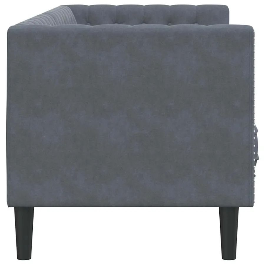 Canapé Gris foncé 194 x 74,5 x 70,5 cm Velours - 5