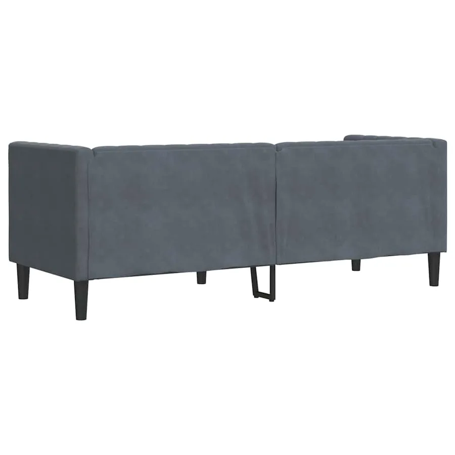 Canapé Gris foncé 194 x 74,5 x 70,5 cm Velours - 6