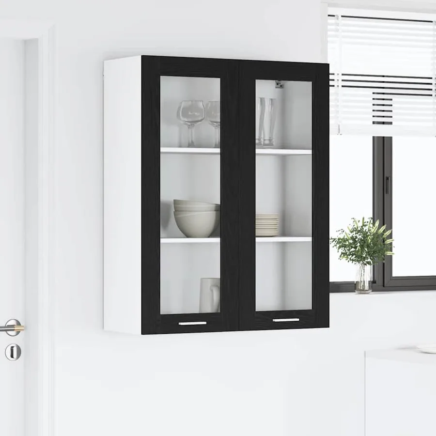 Armoire suspendue Chêne noir 80 x 31 x 100 cm Bois d'ingénierie - 4