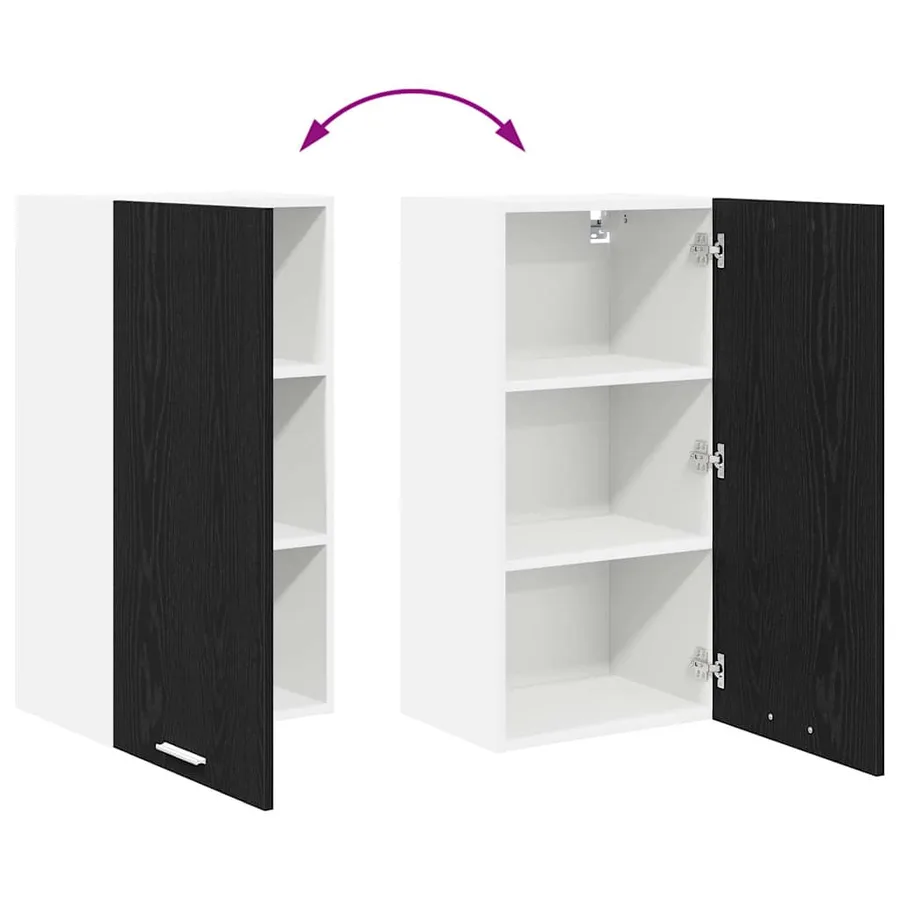 Armoire suspendue Riga Chêne noir et Blanc 40 x 31 x 80 cm - 11