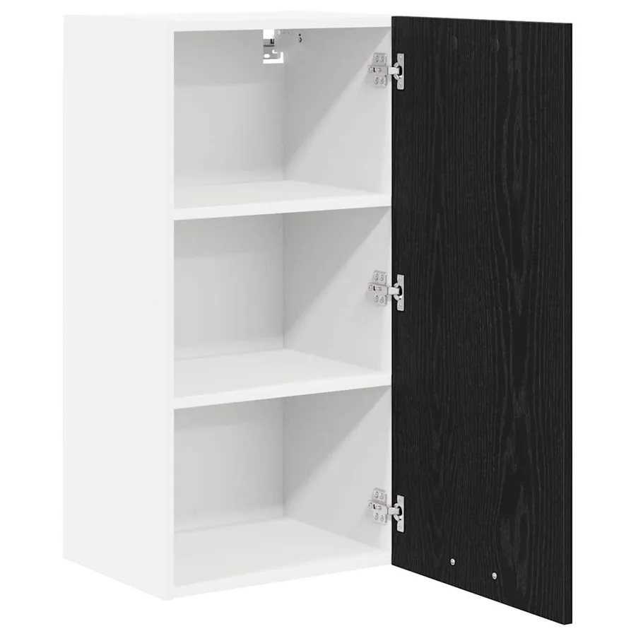 Armoire suspendue Riga Chêne noir et Blanc 40 x 31 x 80 cm - 5