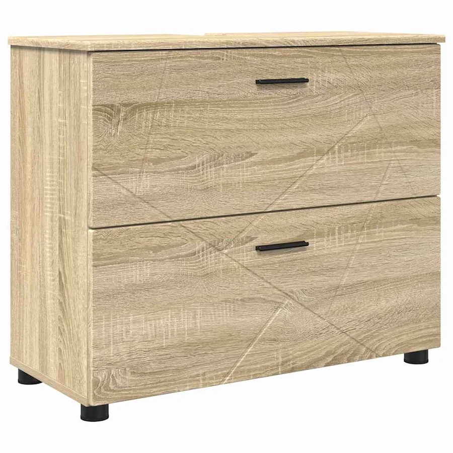 Cabinet de salle de bain Chêne Sonoma 76,5 x 35 x 64 cm - 2