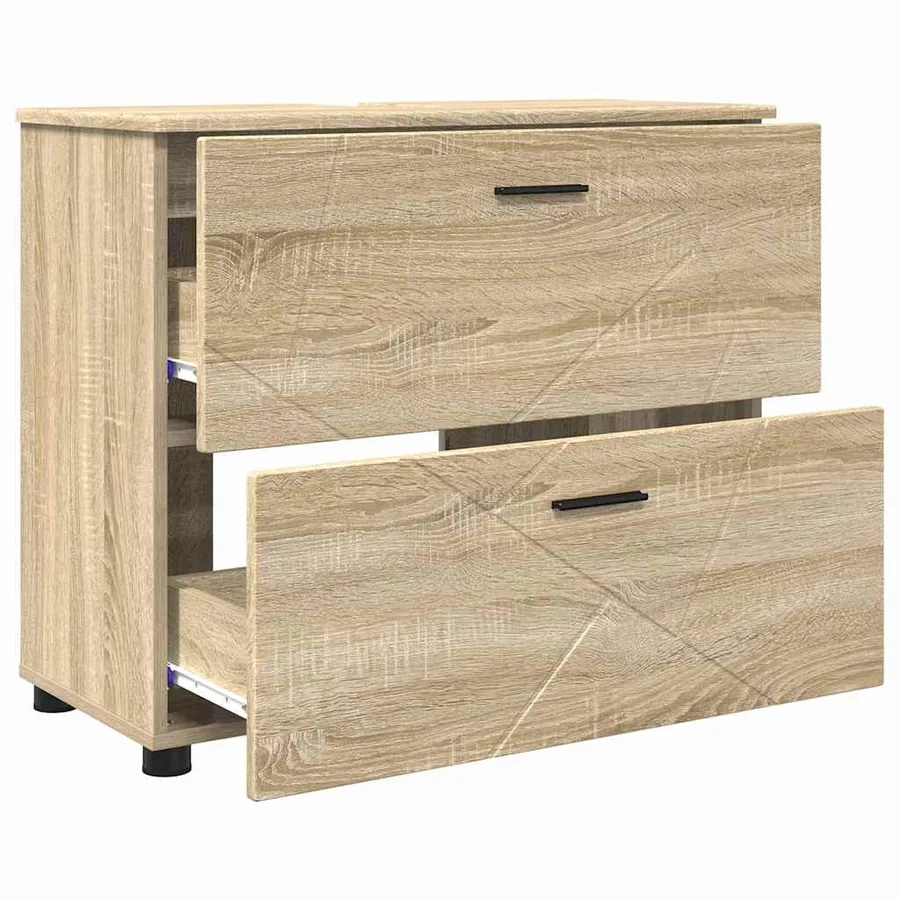 Cabinet de salle de bain Chêne Sonoma 76,5 x 35 x 64 cm - 5
