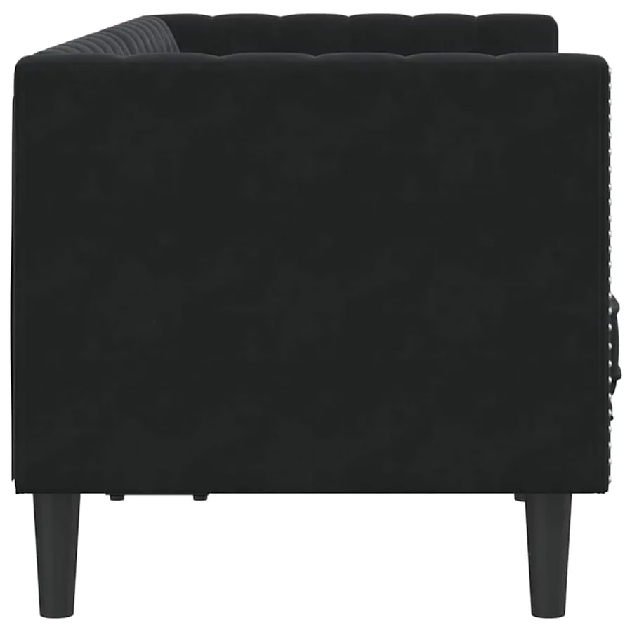 Canapé Noir 174 x 74,5 x 70,5 cm Velours - 5