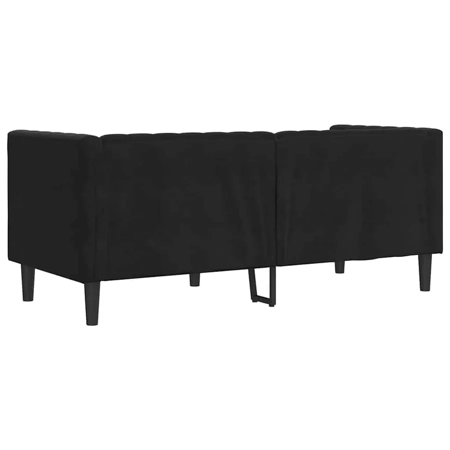 Canapé Noir 174 x 74,5 x 70,5 cm Velours - 6