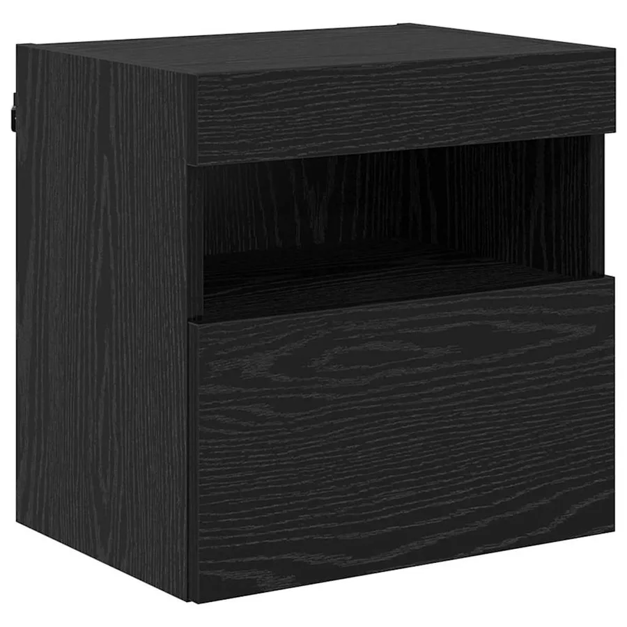 Meuble TV mural Chêne noir 40 x 30 x 40 cm Bois d'ingénierie - 2