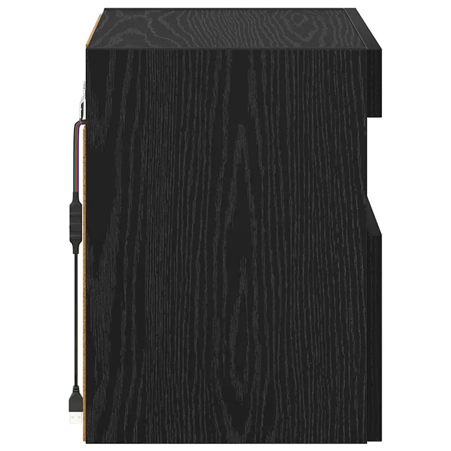 Meuble TV mural Chêne noir 40 x 30 x 40 cm Bois d'ingénierie - 9