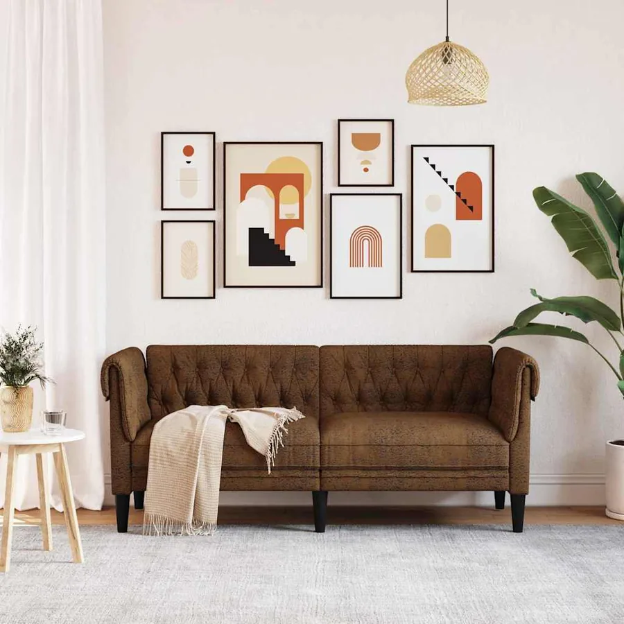Canapé Marron 182,5 x 74,5 x 74,5 cm Polyester