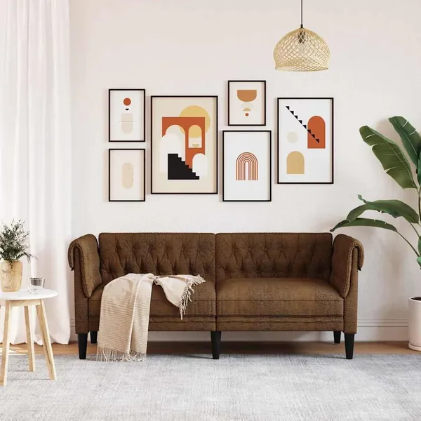 Canapé Marron 182,5 x 74,5 x 74,5 cm Polyester