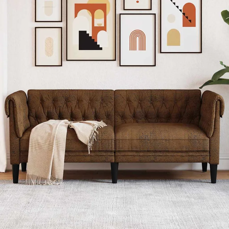 Canapé Marron 182,5 x 74,5 x 74,5 cm Polyester - 3