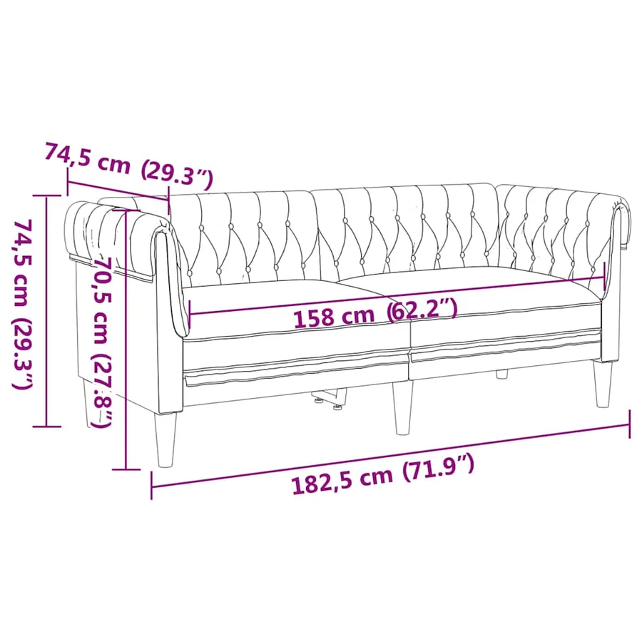 Canapé Marron 182,5 x 74,5 x 74,5 cm Polyester - 9