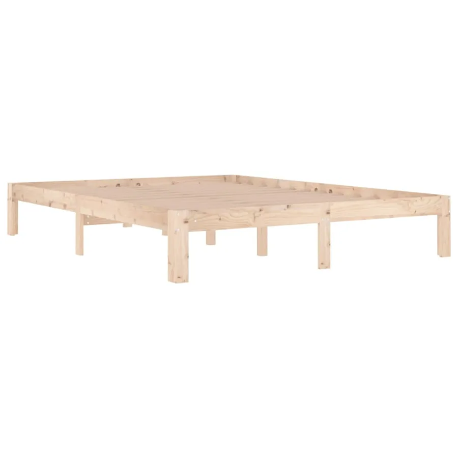 Cadre de lit sans matelas bois massif 150x200 cm - 3