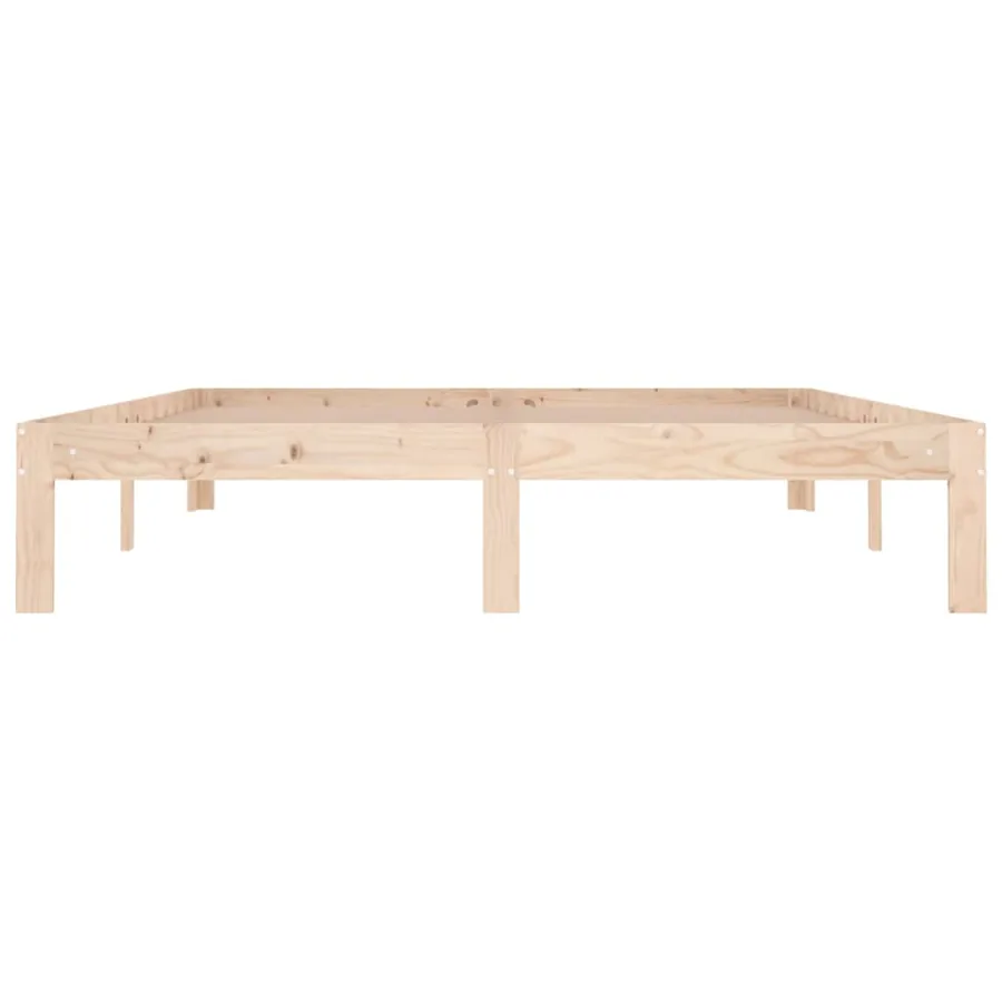Cadre de lit sans matelas bois massif 150x200 cm - 4