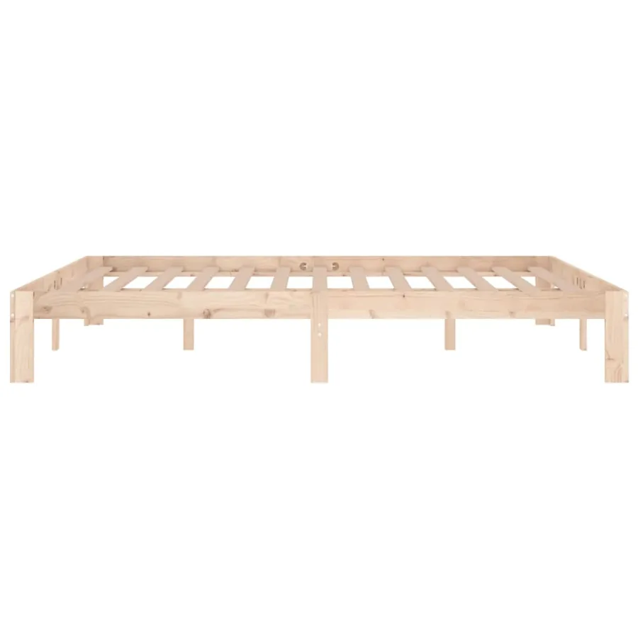 Cadre de lit sans matelas bois massif 150x200 cm - 5
