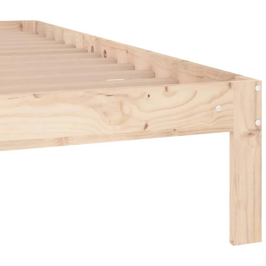 Cadre de lit sans matelas bois massif 150x200 cm - 6