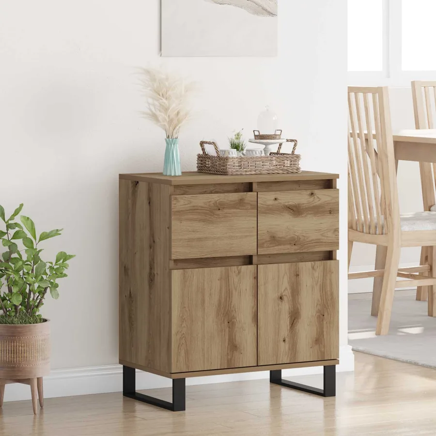 Buffet Chêne artisanal 60 x 35 x 70 cm Bois d'ingénierie et fer