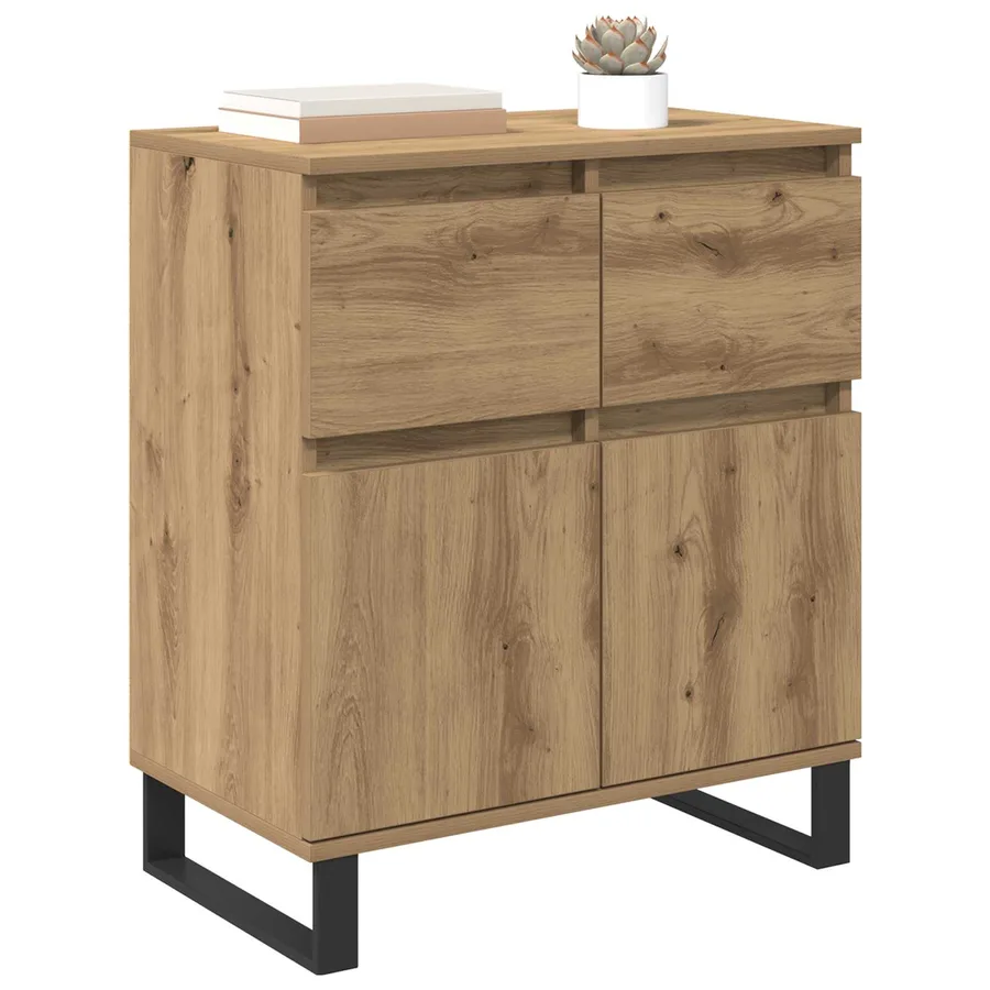 Buffet Chêne artisanal 60 x 35 x 70 cm Bois d'ingénierie et fer - 3