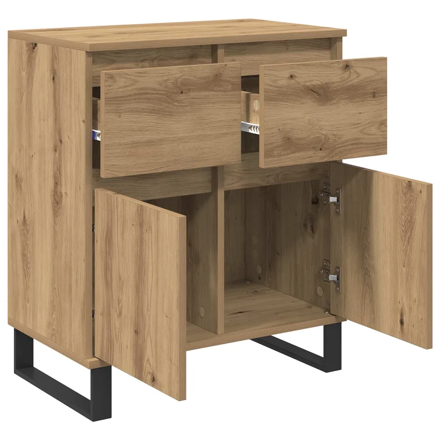 Buffet Chêne artisanal 60 x 35 x 70 cm Bois d'ingénierie et fer - 5