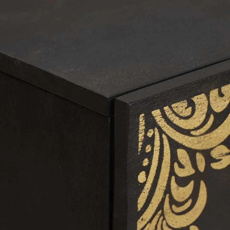 Buffet Noir 60 x 33 x 75 cm Bois de mangue massif - 6