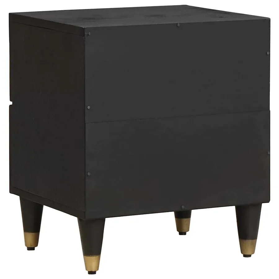 Cabinet de chevet avec tiroir 2 pcs Noir 40 x 33 x 46 cm - 6