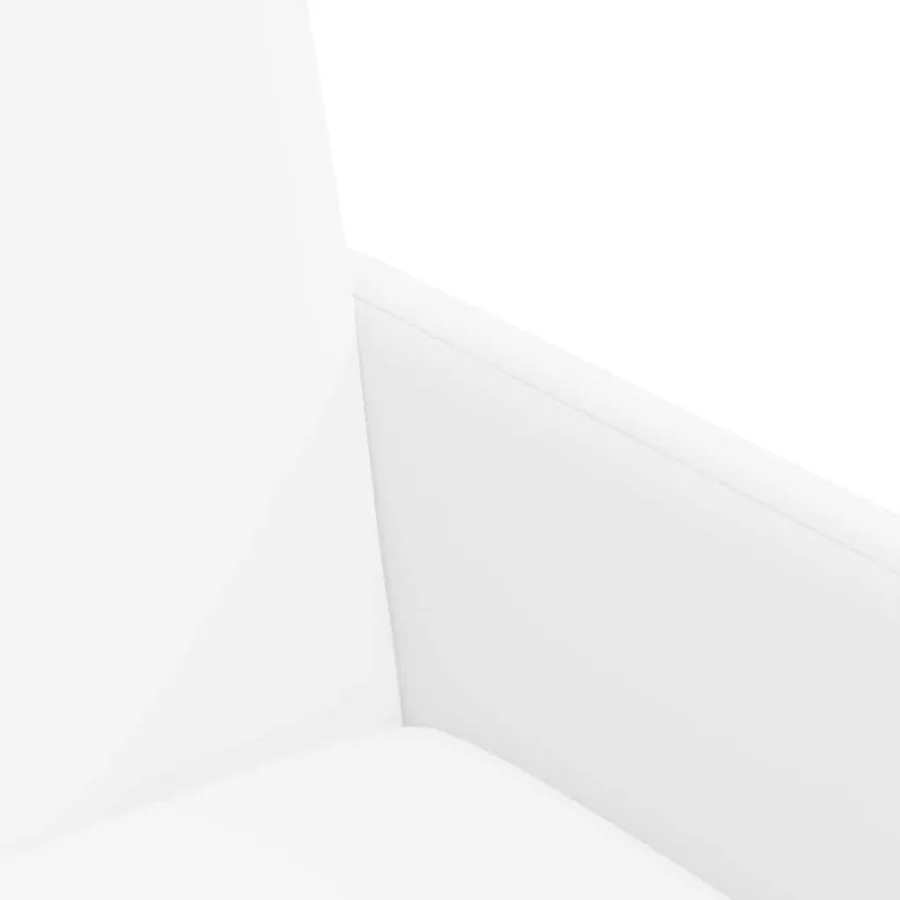 Chaises de Salle à Manger avec Roues 2 pcs Blanc Faux cuir - 7