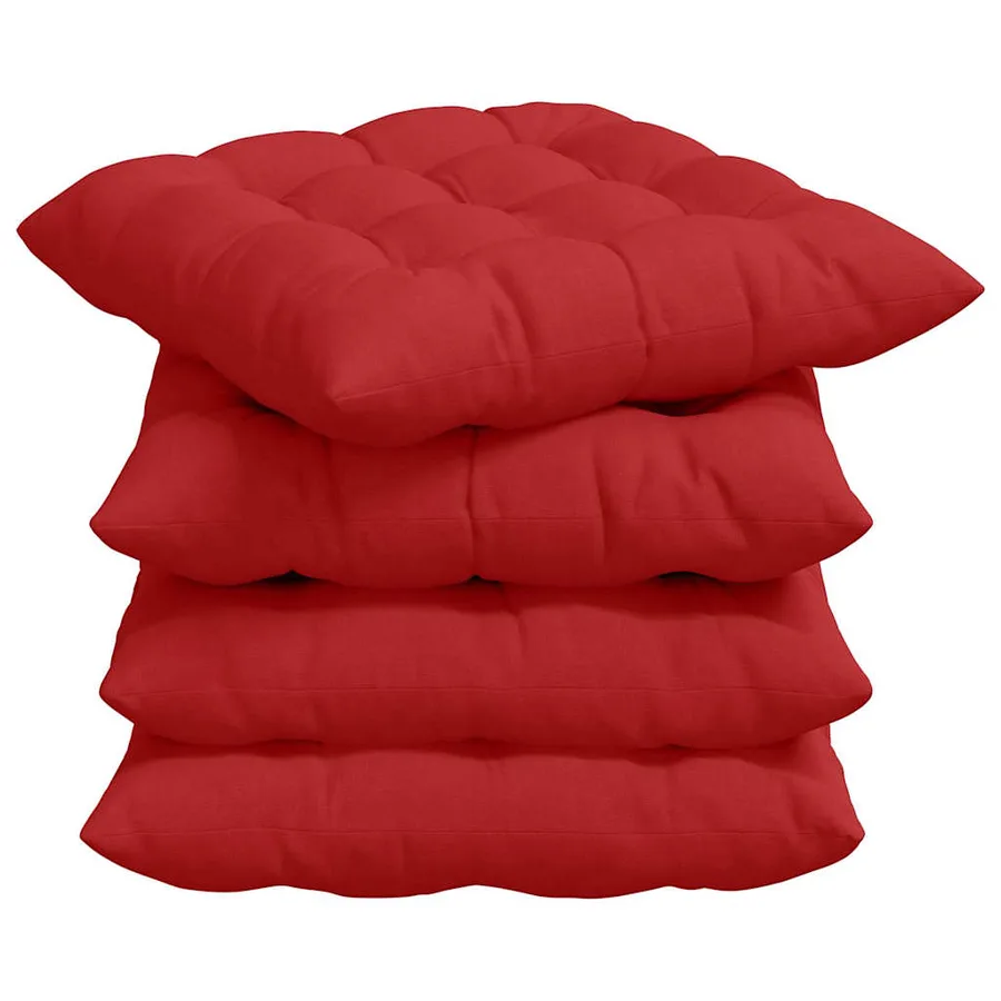Coussins de siège 4 pcs Rouge 40 x 40 x 6 cm tissu - 2