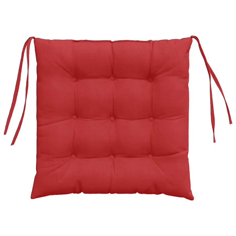 Coussins de siège 4 pcs Rouge 40 x 40 x 6 cm tissu - 7
