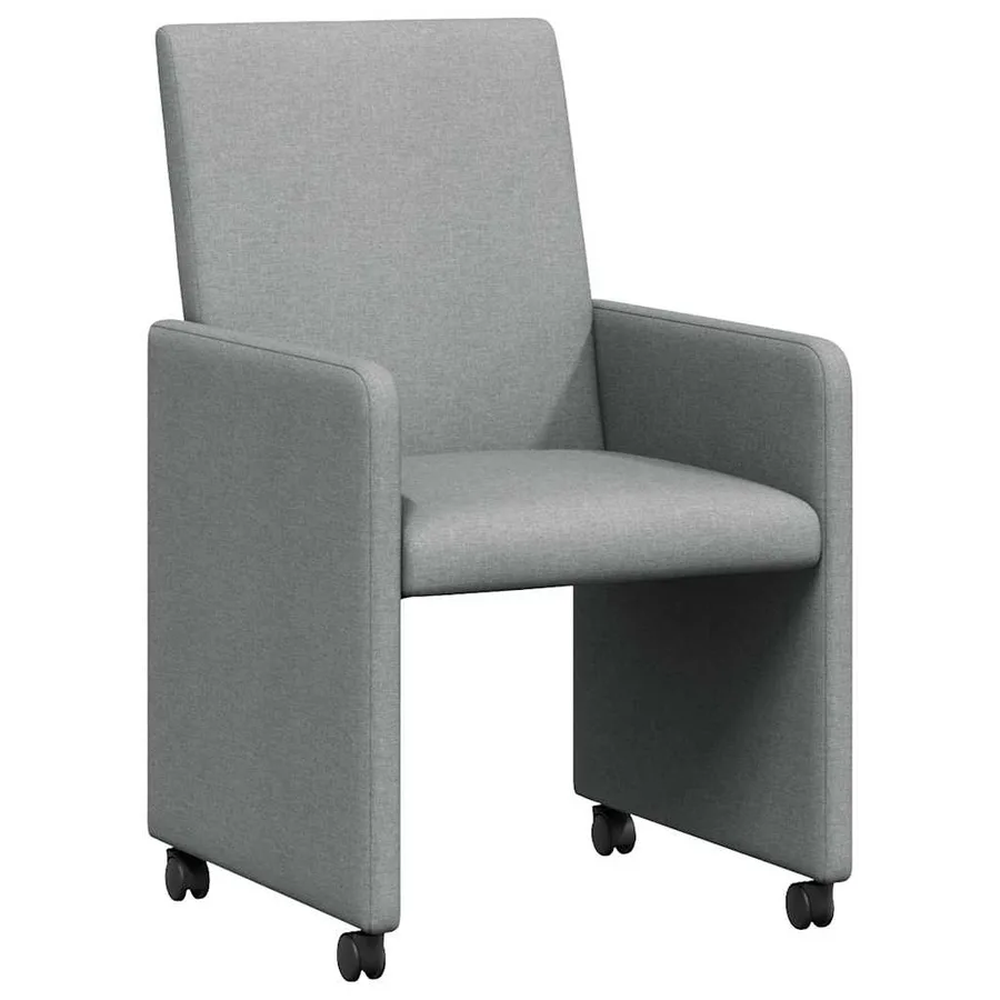 Chaises de Salle à Manger avec Roues 2 pcs Gris clair tissu - 2