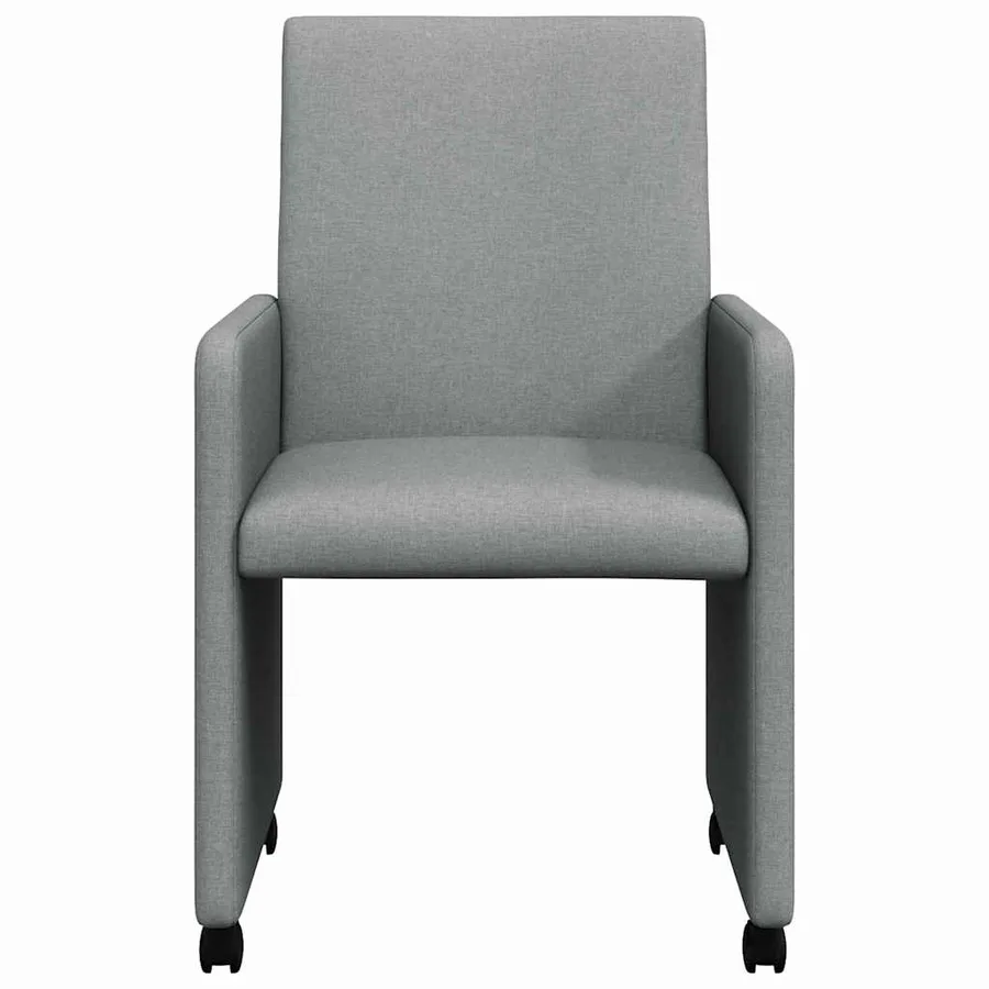 Chaises de Salle à Manger avec Roues 2 pcs Gris clair tissu - 4