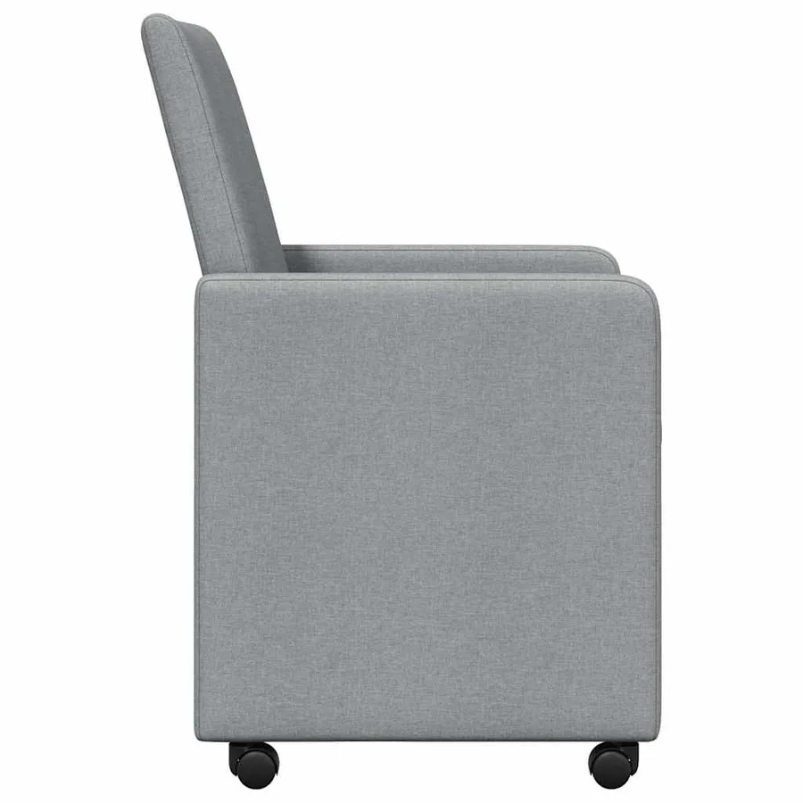 Chaises de Salle à Manger avec Roues 2 pcs Gris clair tissu - 5