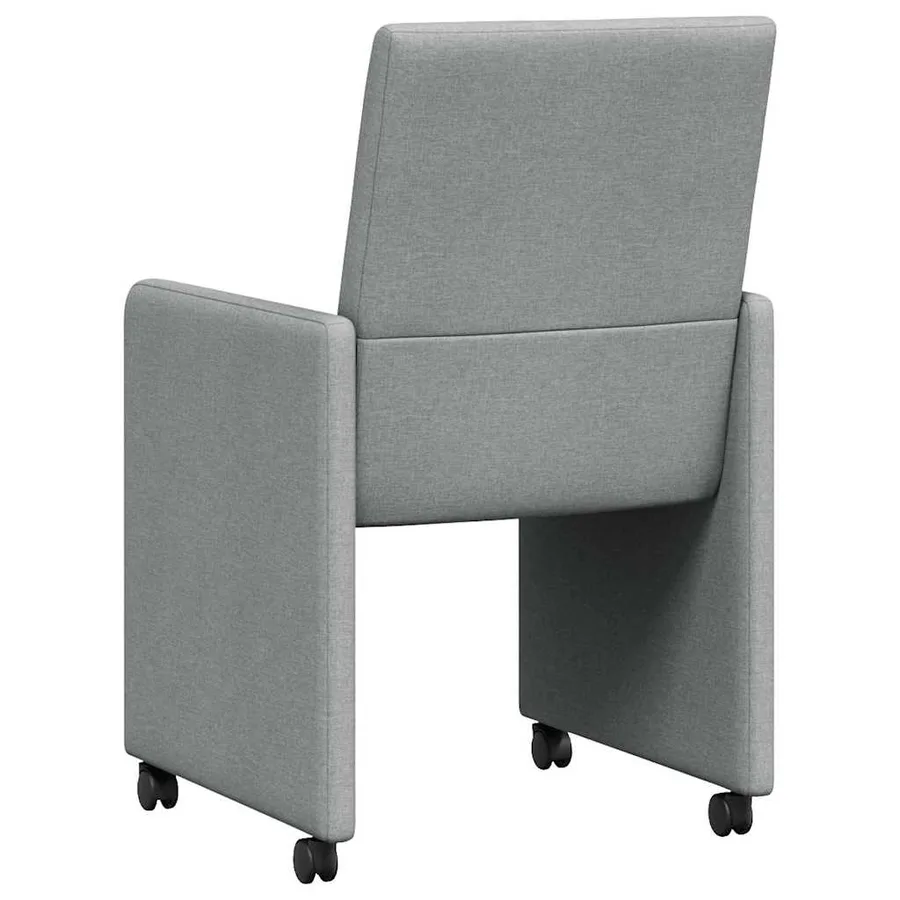 Chaises de Salle à Manger avec Roues 2 pcs Gris clair tissu - 6