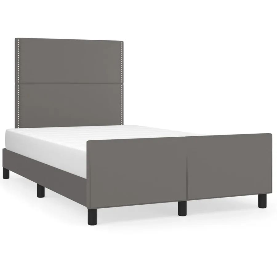 Cadre de lit sans matelas gris 120x200 cm similicuir - 2