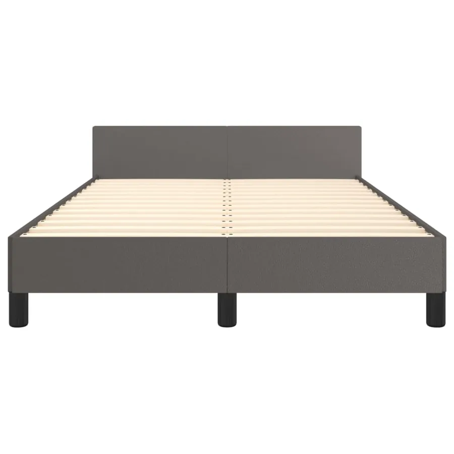 Cadre de lit sans matelas gris 120x200 cm similicuir - 6