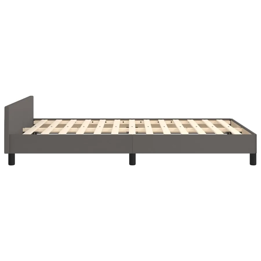Cadre de lit sans matelas gris 120x200 cm similicuir - 7