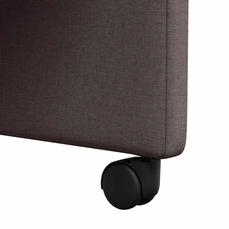 Chaises de Salle à Manger avec Roues 2 pcs Marron foncé tissu - 9
