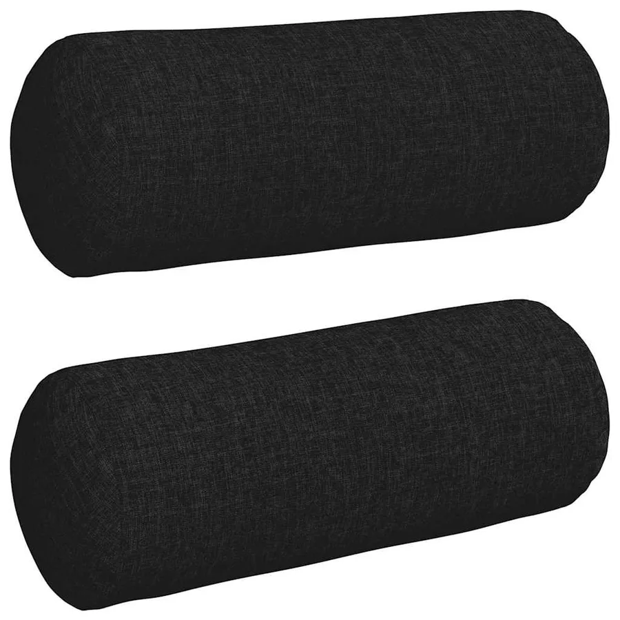 Coussins d'accent 2 pcs Noir Ø 15 x 40 cm tissu - 2